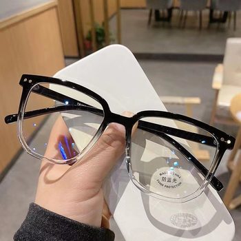 New transparent glasses box student myopia men and women face small flat anti-blue light glasses frame wholesale
