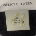 Gold pin earrings