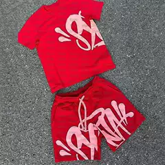 Amazon cross-border trendy brand letter printed loose short sleeved top, European and American street hip-hop men's and women's T-shirt shorts