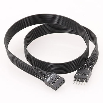 Computer motherboard front AUDIO extension cord male-to-female connection black cable HD AUDIO 9PIN connection line