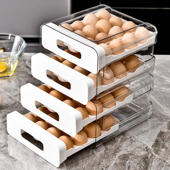 Egg Storage Box Special Egg Holer for Refrigerator Drawer-type Household Egg Box Rack for Food PET Fresh-keeping Box