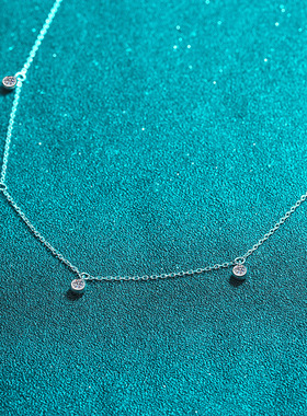 925银莫桑石满天星锁骨链奢华