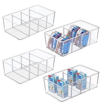 PET Transparent Snack Coffee Storage Tea Bag Storage Box Stackable Desktop Storage Box Divided Refrigerator Storage Box