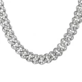 9mm single row diamond flip buckle chain silver