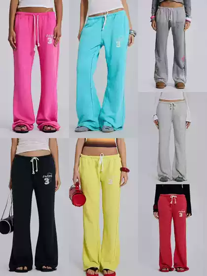 Jaded London Spicy Girl Wide-Leg Sweatpants for Men and Women, Vintage Spicy Girl Style Straight-Leg Casual Trousers