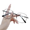 New simple fashion retro men and women without makeup metal glasses frame anti-blue light adjustable degree flat mirror T17876