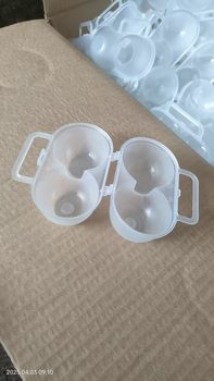 Portable Egg Storage Box, Outdoor Shock-Proof and Drop-Resistant Egg Tray, Universal Two-Compartment Egg Protection Artifact for Chicken and Duck Eggs