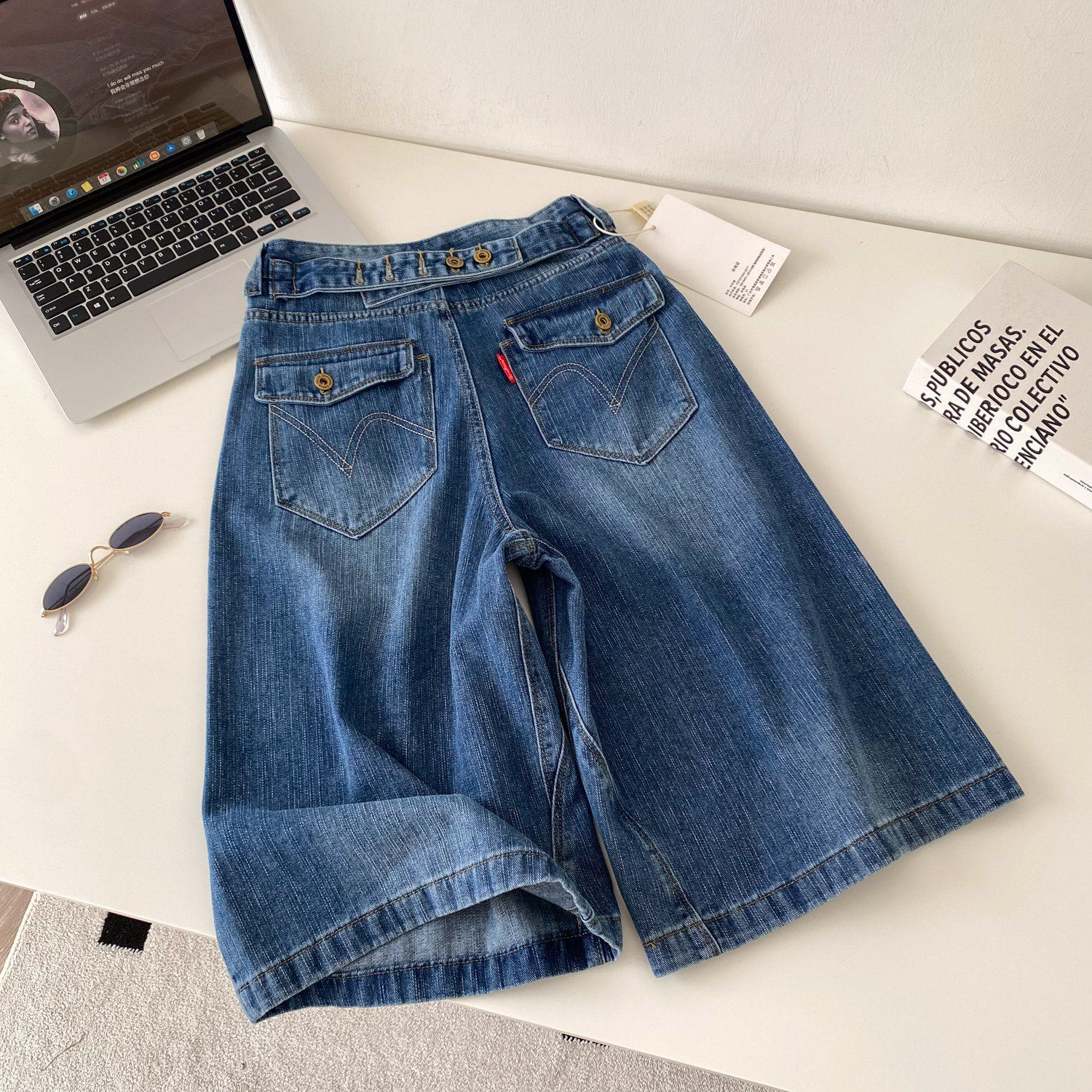 High Waisted Wide Leg Denim Shorts Relaxed Fit Lightweight Versatile Summer Casual Wear Wholesale Available