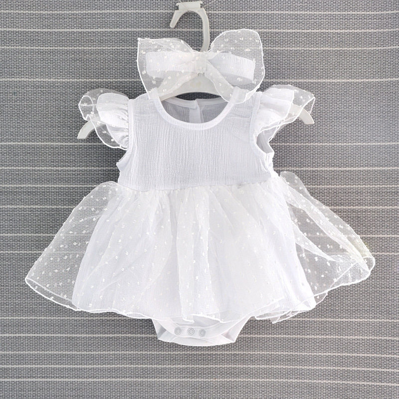 Manufacturer in stock infant summer dress jumpsuit girl princess dress full moon clothes 0-12 months skirt