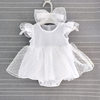 Manufacturer in stock infant summer dress jumpsuit girl princess dress full moon clothes 0-12 months skirt