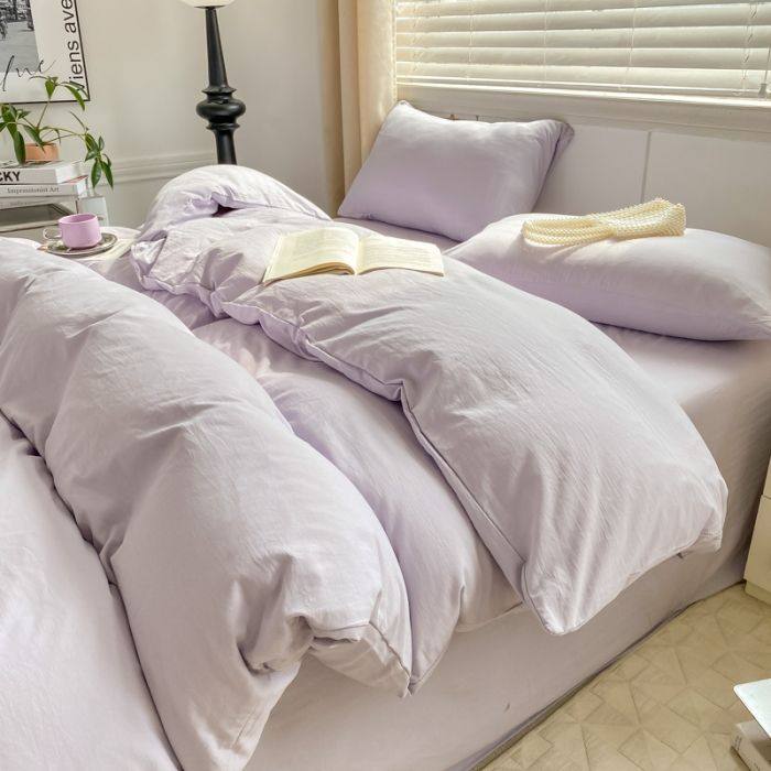 Maternity-Grade Ultra-Soft Cloud Washed Cotton Four-Piece Set, Thickened Bed Sheet, Dormitory Three-Piece Set, Bedding Set, Duvet Cover Factory