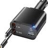 Cross-border new car charger 120W super fast charging telescopic line four-in-one cigarette lighter car charger factory outlet
