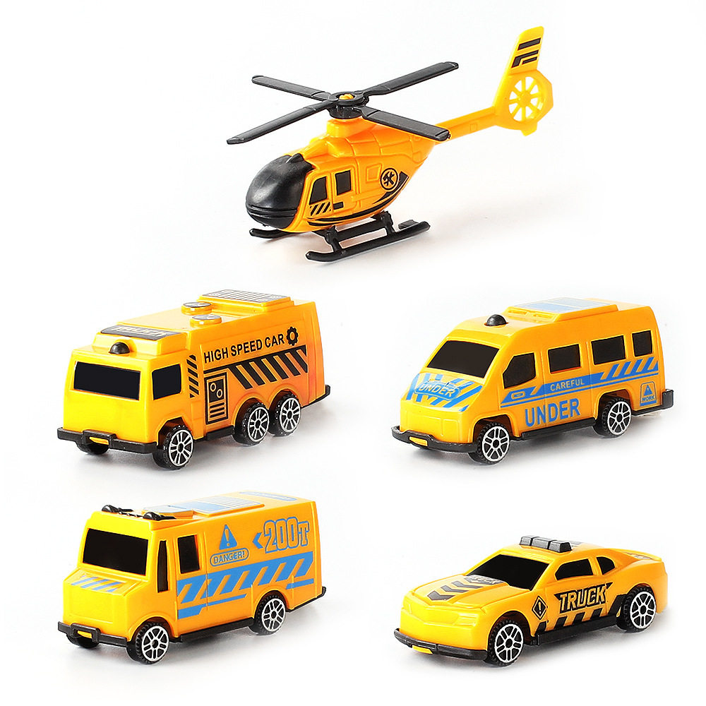滑行小汽车模型儿童塑料玩具消防工程车警察军事停车场配套车子