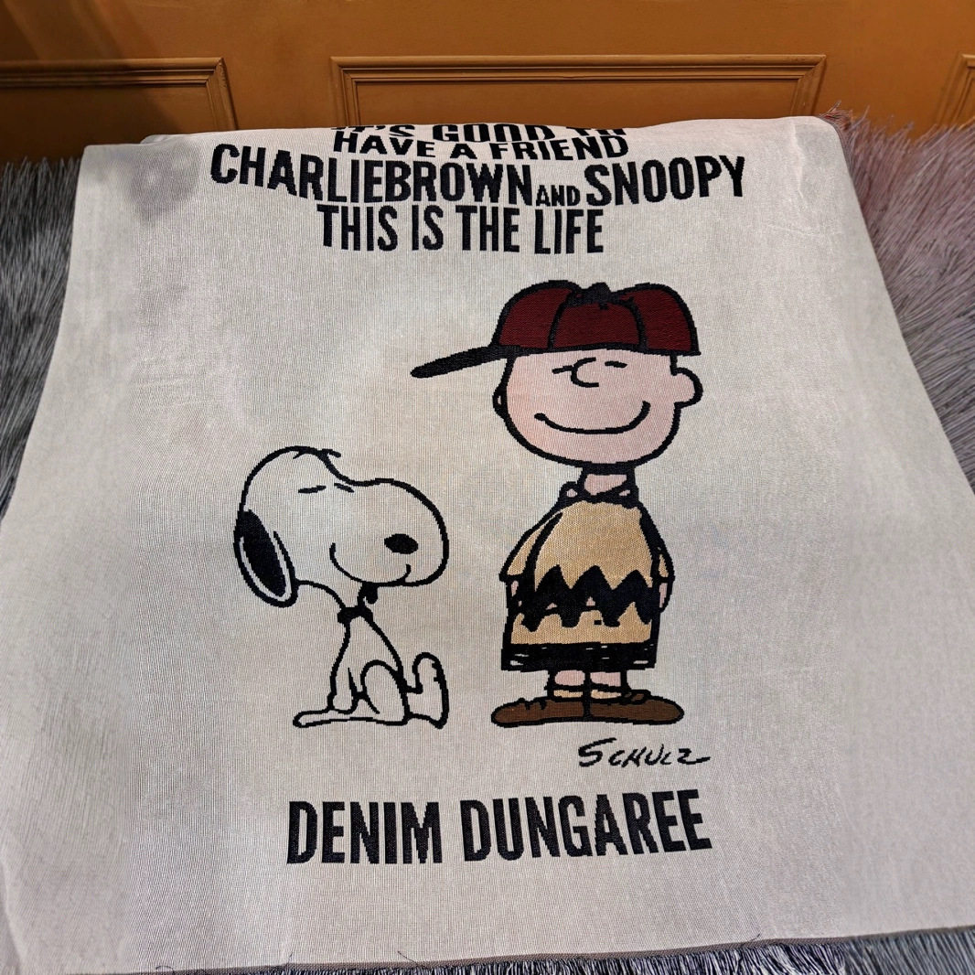 Retro Snoopy Sofa Blanket B&B Decoration Cartoon Sofa Towel American Casual Blanket Sofa Cushion Bedroom Cotton Blanket