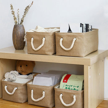 Foldable Linen Storage Basket Fabric Large-Capacity Cosmetics Sundry Storage Box Dirty Clothes Basket Dust-Proof Storage