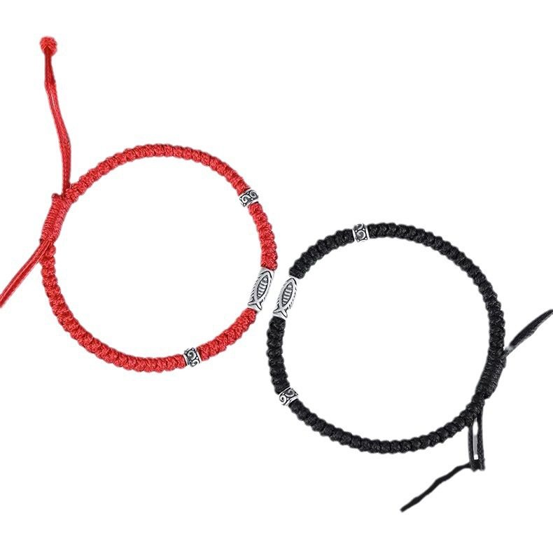 Good Luck Landing Koi Bracelet Men's High-Level Hand-Woven Hand Rope for Girlfriend Tanabata Lover Gift