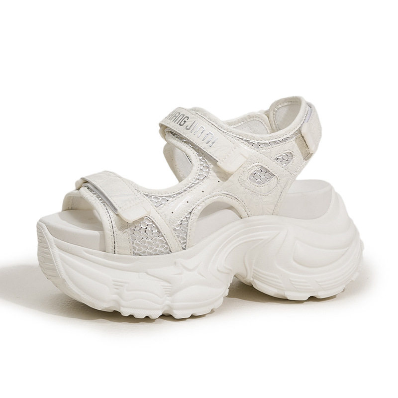 Dép sandal nữ xỏ ngón đế bệt thể thao đi biển mùa hè — Trắng, Xanh lá, Đen