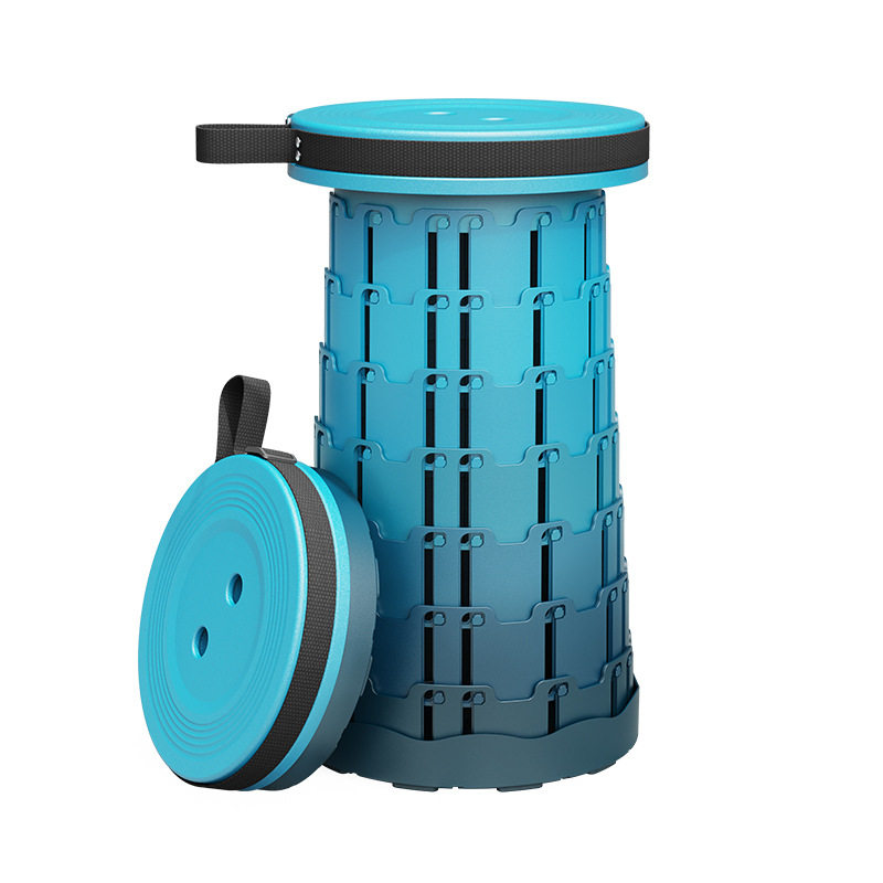 Shake the sound of mountain camping supplies solid portable telescopic stool multifunctional plastic folding stool chair manufacturers wholesale