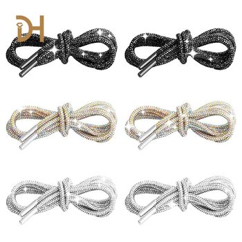 Factory rhinestone round tube shoelace back glue drill tube diy cap rope belt accessories full drill colorful rhinestone strip decorative accessories