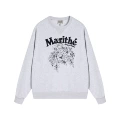 White gray [round neck printing + embroidery]