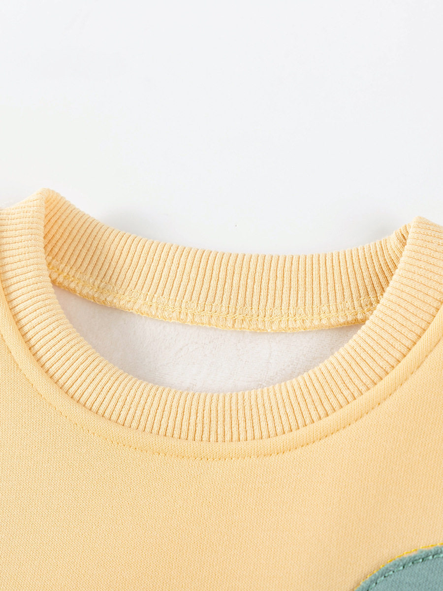 Source Factory Kids' Clothing, Autumn Fleece-lined Girls' Set, [Style] Cartoon Kids' Set