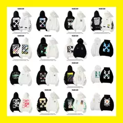 off Hooded Sweater ow Chao Brand Little Daisy Donald Duck Joint Warning Tape Dissolving Ice Cube Arrow Jacket