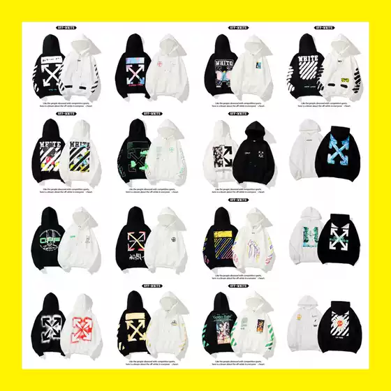off Hooded Sweater ow Chao Brand Little Daisy Donald Duck Joint Warning Tape Dissolving Ice Cube Arrow Jacket