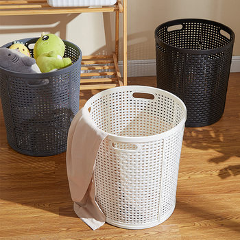 Household laundry basket plastic large rattan-like clothes storage basket large capacity laundry basket children's toy storage basket