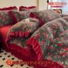 Milk Velvet Bed Cover Four-Piece Set Winter Warm Quilted Double-Sided Fleece-Lined Korean Style Lace French Velvet Double Four-Piece Set