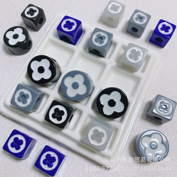 Oil Dropping Square Acrylic Accessories Casual Shoe Buckle Beaded DIY Handmade Bag Mobile Phone Pendant Shoe Buckle Decoration