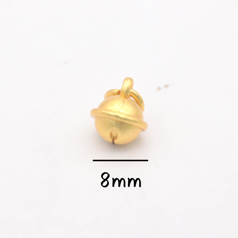 平安喜乐沙金吊坠挂件diy手链手串配件古法金小福牌铃铛串珠配饰