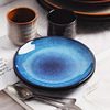 Cross-Border Retro Creative Kiln-Turned Ceramic Salad Plate Round Shallow Plate Flat Plate Hotel Restaurant Western Steak Plate Home