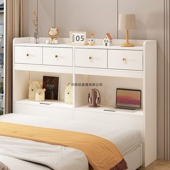 Bedside Table, Bedside Cabinet, Solid Wood Simple Bedroom Storage Cabinet, Bookcase Storage Cabinet, Wall Bedside Cabinet, Cabinet