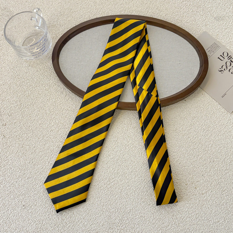 黄色と黒のツイルネクタイ - 約154cm