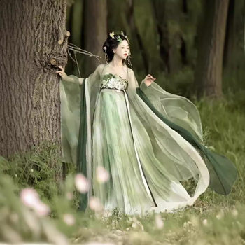 New Heavy Industry Embroidered Hanfu Women's Chebula Skirt Tang Style Super Fairy Big Sleeve Shirt Ancient Costume suit Cold Wind Elegant Hanfu