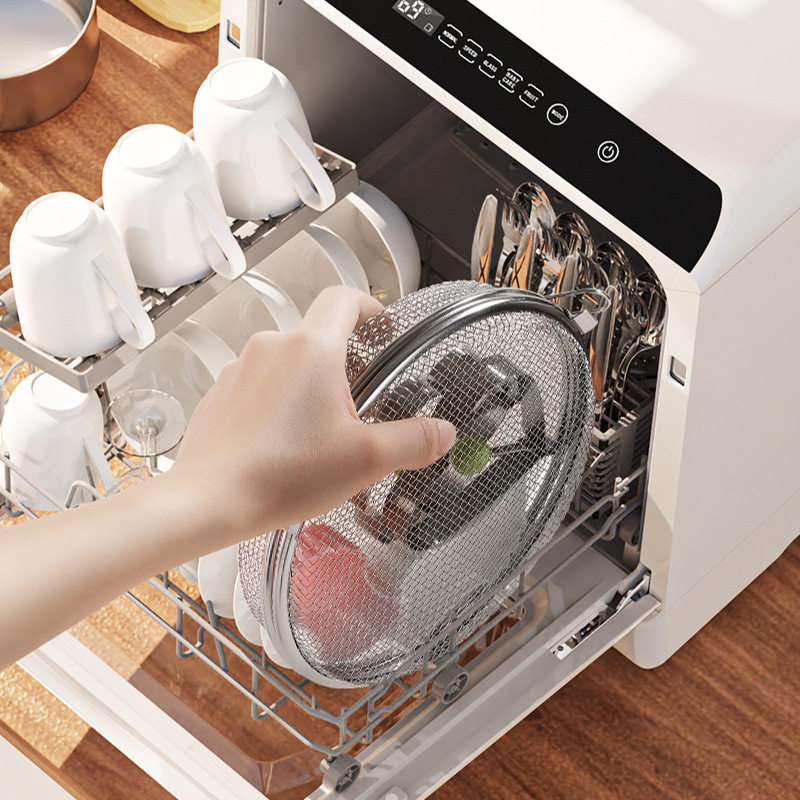 Kitchen dishwasher mesh basket 304 stainless steel food washing fruit draining drain basket household portable drying mesh basket