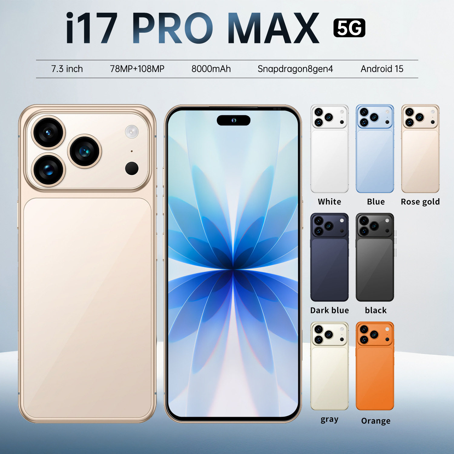 i17ProMax explosive true 4G Android-смартфон, пользующийся большой популярностью за рубежом, с 7,3-дюймовым широкоэкранным экраном, выпущенный фабрикой от имени Изображение 1