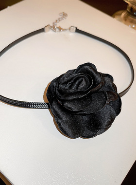 纯欲风新款花朵项链时尚创意个性简约颈链法式复古暗黑风项饰