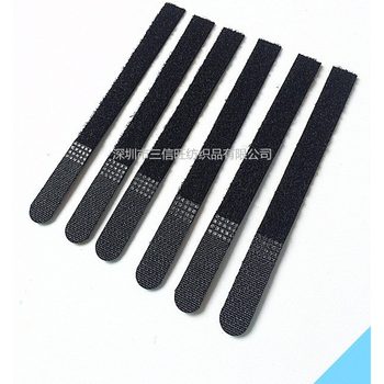 Ready Supply Nylon Velcro Data Cable Tie P Type Black Reverse Buckle Velcro Tie Can Be Cut