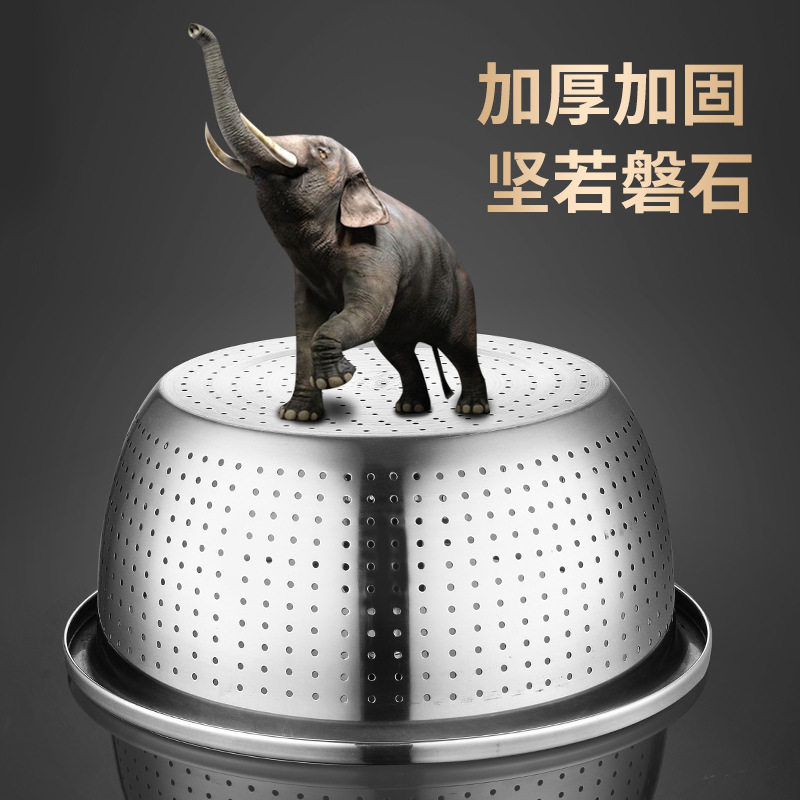 Drain basin 304 food grade stainless steel washing rice sieve washing basket rice sieve drain basin washing basin dense hole washing rice basket
