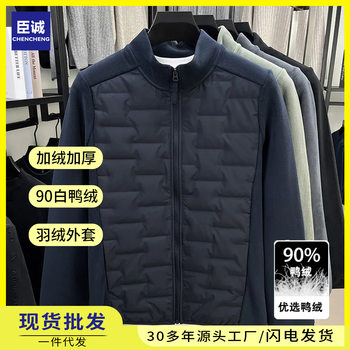 Lightweight down Jacket for Men, Winter Duck down Men's down Jacket, Stand Collar, Warm Fleece down Jacket, Men's Clothing Wholesale