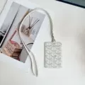 (lian) leather lanyard + card holder - white
