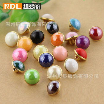 Button Buttons Specialty Wholesale Spring and Summer Women's Gold-Rimmed Candy-Colored Shirt Shirt Buttons 21 Colors into 10mm