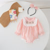 Autumn Baby Clothes for Girls, Pink Romper Jumpsuit, Peach Pink Dress for Girls