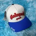 White blue red embroidery