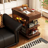 Light Luxury and High-End Sofa Side Cabinet Minimalist Side Table Living Room Modern Movable Multi-Functional Cart Folding Side Cabinet