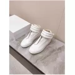 2025 New Genuine Leather High-Top Sneakers for Men and Women, Sports and Casual Shoes for Couples, Velcro Moral Training Shoes, Trendy Sneakers