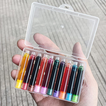 10 Boxed Color Ink Sac Student Pen Ink Sac 3.4 Caliber Pen Universal Replaceable Non-Carbon Ink Sac