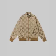 Gaoding Cross border Ceiling 25ss Double G Small Jacquard Jacket Flip Collar Jacket Unisex Large Jacquard Top