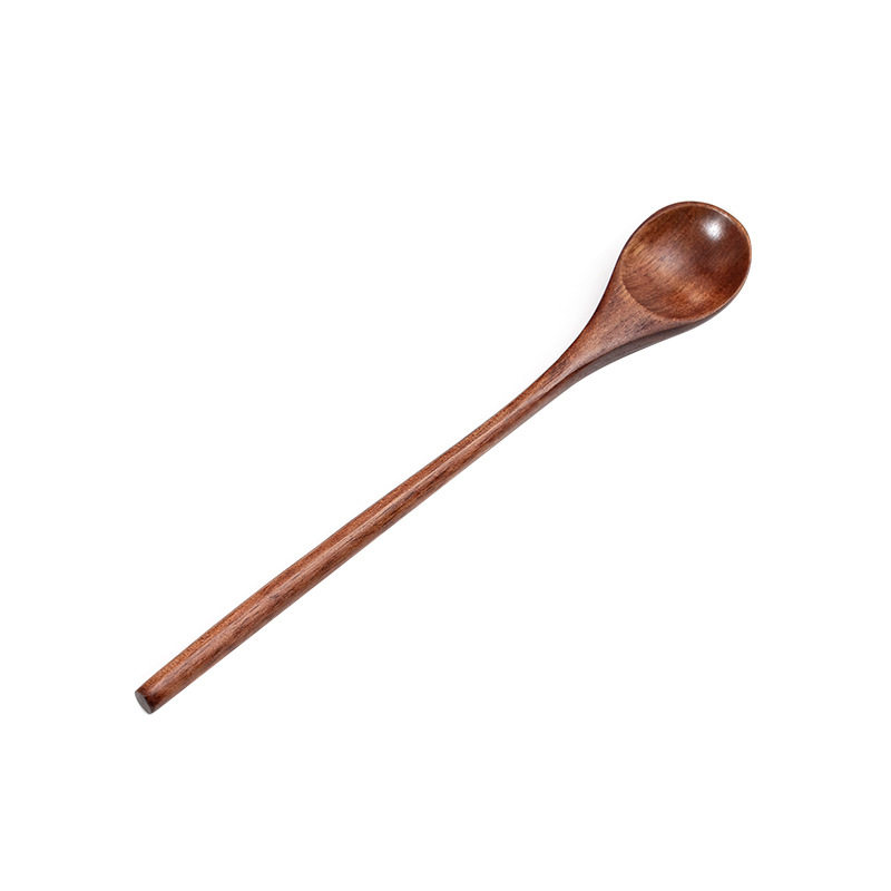 Long handle creative wooden milk tea spoon manufacturers supply mixing long wooden spoon Japanese coffee spoon honey wooden spoon